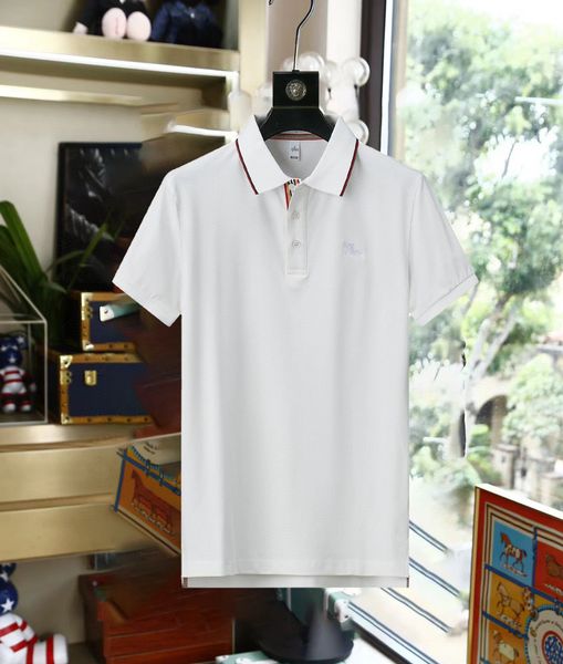 

mens polos shirts designer t shirt high street embroidery solid color lapel polos printing quality cottom clothing tees polos plus size bad, White;black