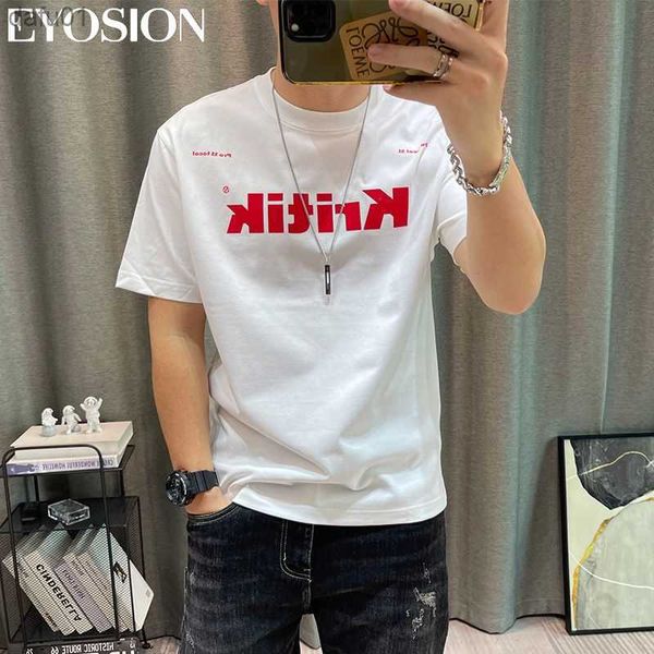 

men's t-shirts mens letter print t-shirts short sleeve cotton casual t-shirt oversize harajuku streetwear clothes for teens tee l23052, White;black