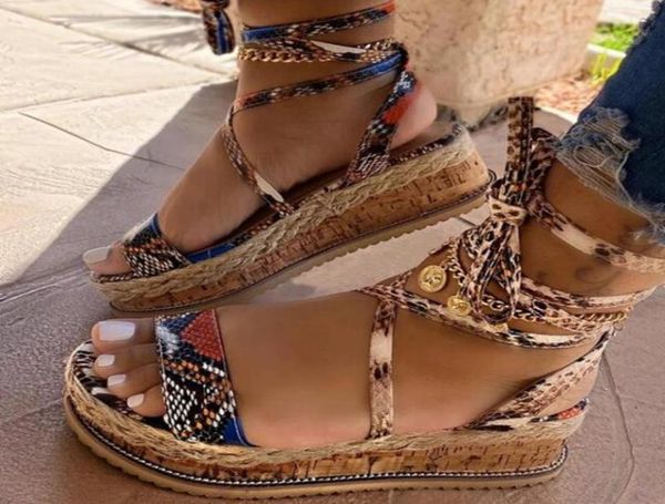 

sandals summer women snake platform heels cross strap ankle lace peep toe beach party shoes fashion3179164, Black