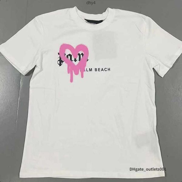 

23ss men's tshirts t shirt palms palmangel city designer limited inkjet graffiti letter printing women's sailboat short-sleeved ca, White;black