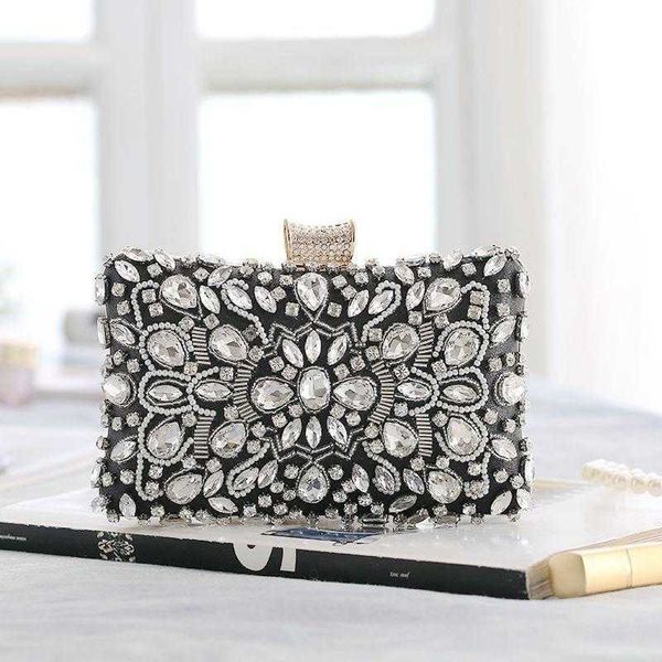 

womens handmade bag dinner hand held heavy industry beads small square