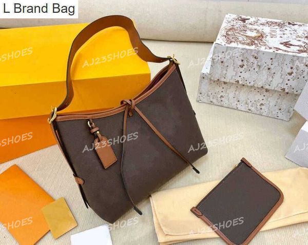 

l brand bag carryall pm vintage shoulder bag with zipped pouch 2pc shopping bag womens luxurys business handbag designers crossbody for ladi, Black