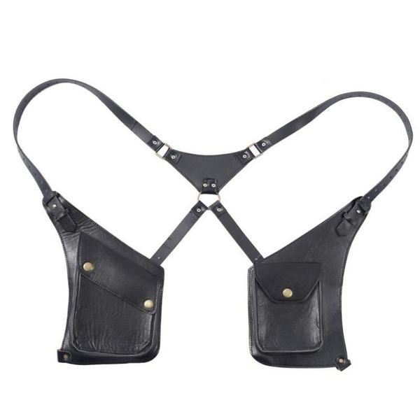 

belts men body chest belt bag antitheft underarm shoulder tank punk adjustable strap holster outdoor pocket costume8365079, Black;brown