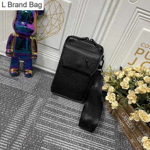 

l brand bag aerogram phone pouch shoulder mens bag black grained calf genuine leather small flap pocket envelope camera bag crossbody mini d