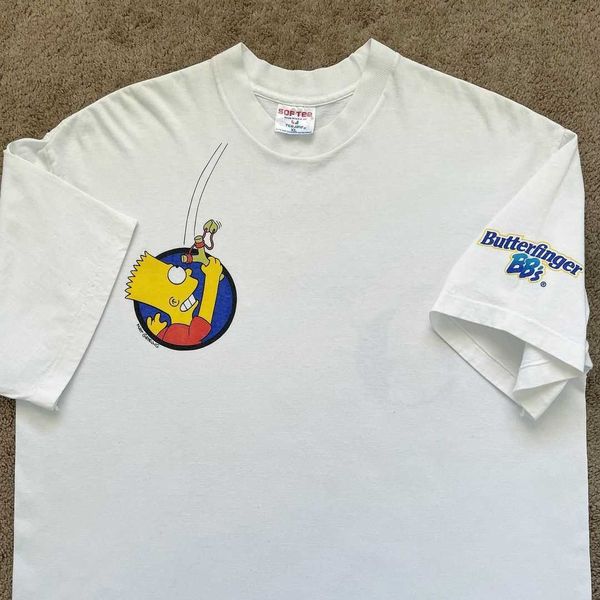 

treasure house autismss icey cotton american vintage oversize simpson cartoon print short sleeve t, White;black