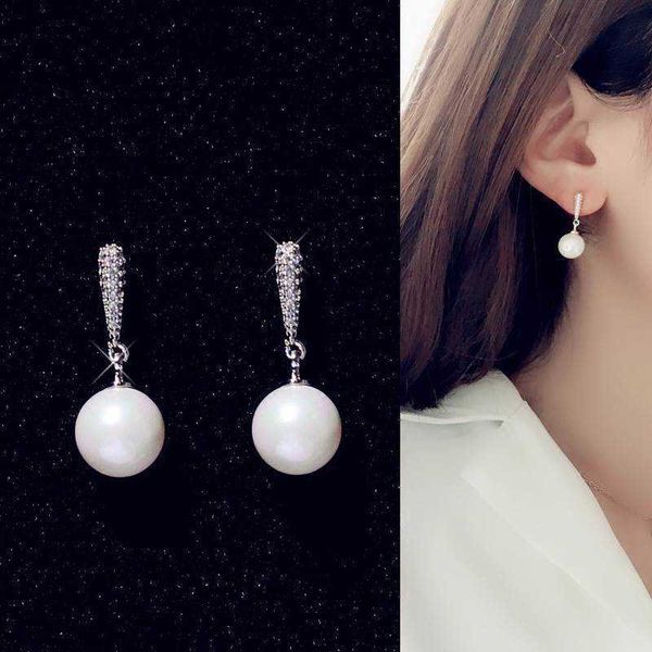 

earring earrings earings women retro pearl silver needle, Golden