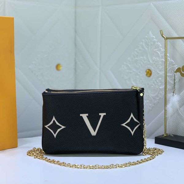 

fashion double zipper pocket canvas messenger bag classic m69203 m80084 women one shoulder oblique span purse card bags r handbag