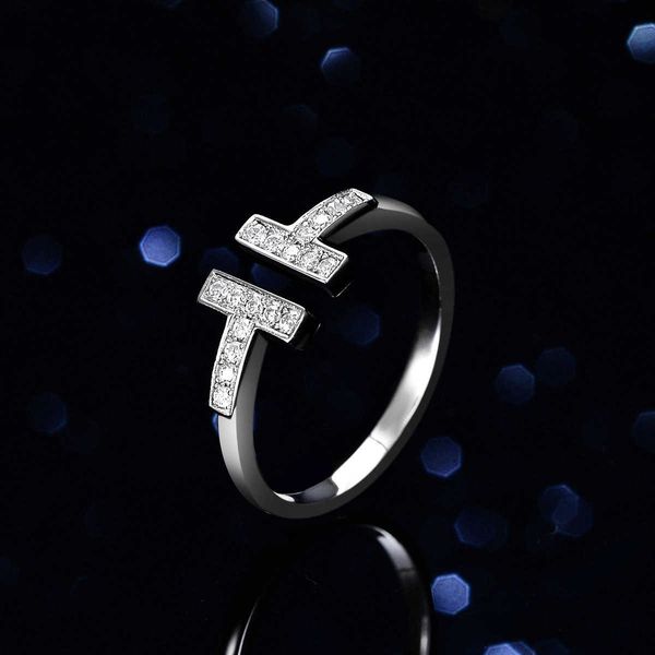 

original new the same s925 silver ring of tiffay double women's mozanne diamond