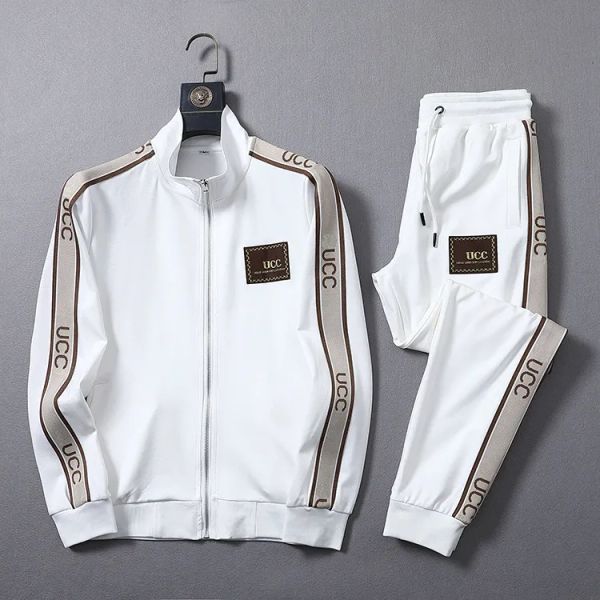 

designers mens womens autumn tracksuits rainbow stripe track suit coats man designers jackets hoodies pants sweatshirts sportswear, Gray