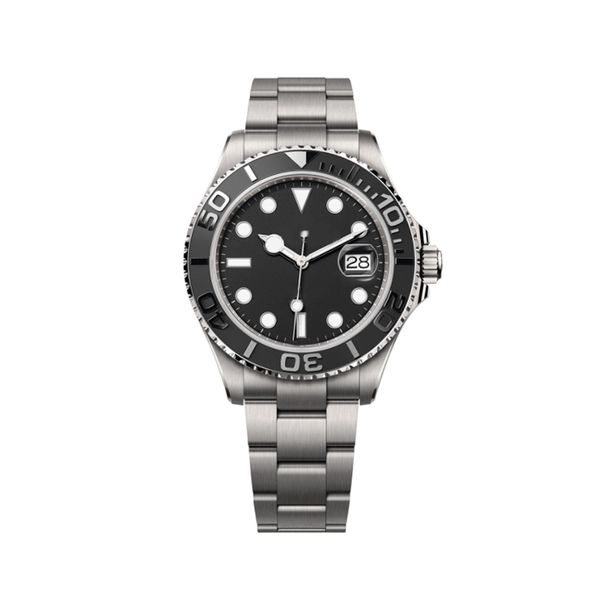 

2023 new mens watch original rolej yacht watches 40mm automatic machinery classic 30m waterproof ceramic bezel slide lock table button aaa w, Slivery;brown