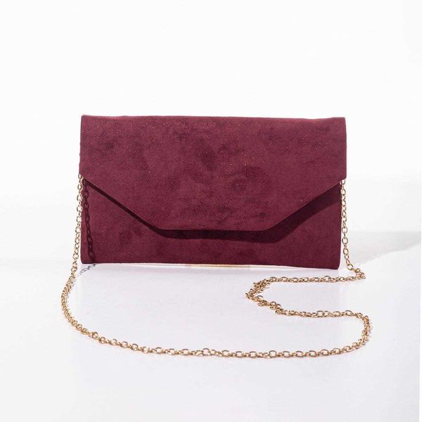 

glittering powder suede dinner bag magnetic snap chain envelope change and phone crossbody