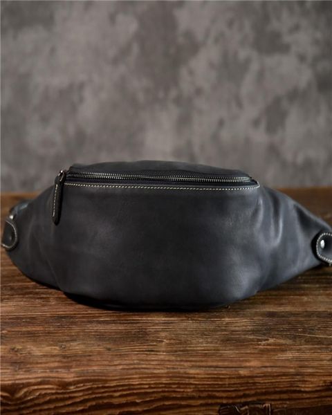 

pndme cowhide simple vintage chest genuine leather men039s shoulder messenger belt bag casual sports waist packs m4680191
