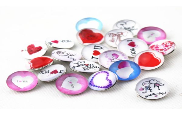 

selling 20pcslot mix heart love snap buttons diy 18mm snap necklace braceletbangles diy snap jewelry charms6230510, Golden;silver