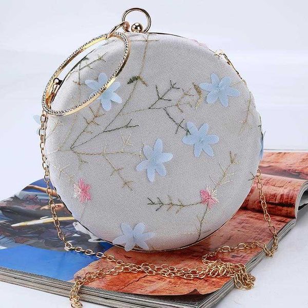 

embroidered dinner bag round evening quality banquet clutch womens