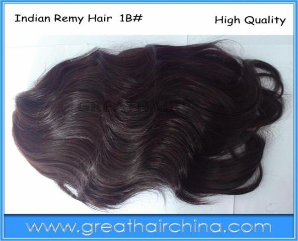 

men039s toupee indian remy human hair size 10inch x 8inch natural color1b wave men039s wig hair replacement 50167667080416, Black