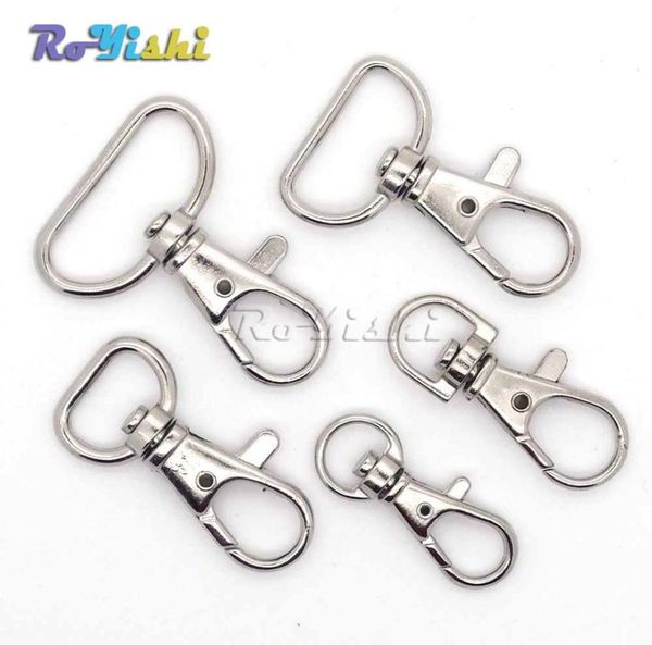 

100pcslot matel snap hooks rotary swivel for backpack webbing 89mm254mm nickel plated lobster clasps3763151, Black