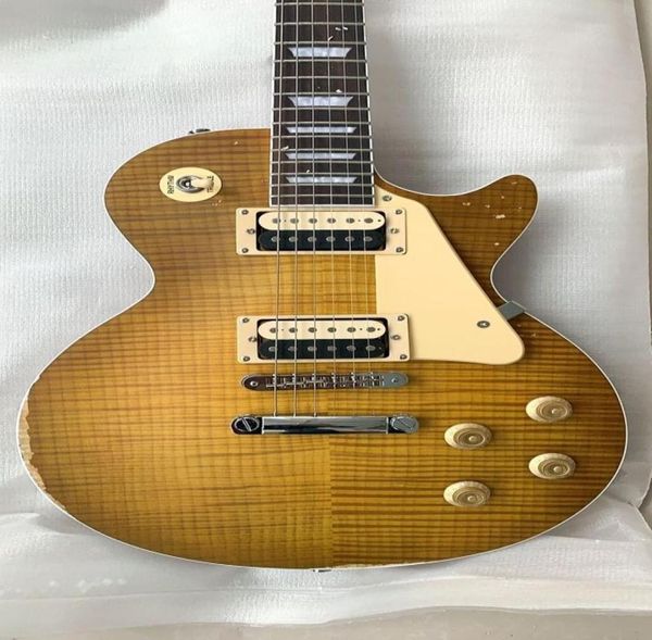 

collectors 6 1959 minnesota burst heavy relic figured maple electric guitar tune o matic little pin bridge zebra pickups tu6546235
