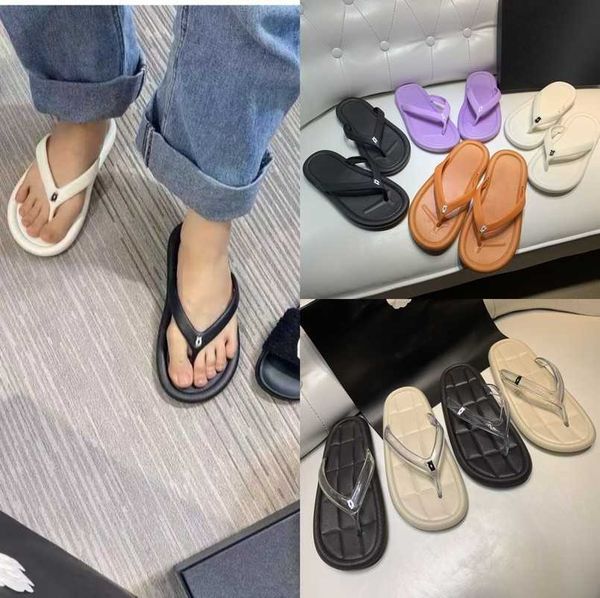 

summer luxury sandals designer slippers for girl women flip flops thong sandal rubber slides flat mules interlocking c sliders ladies beach, Black