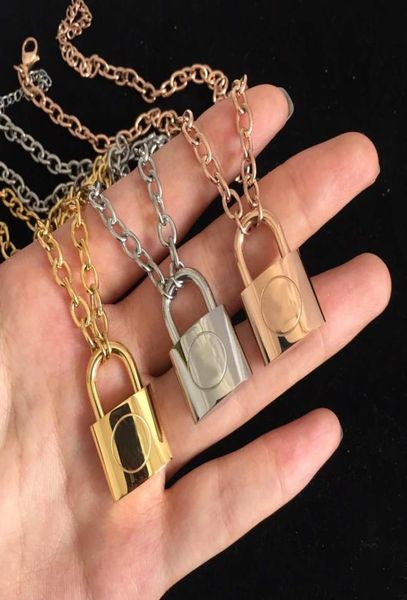 

new fashion 316l titanium steel jewelry necklace necklace 18k gold rose silver necklace for men and women couple gift3738672