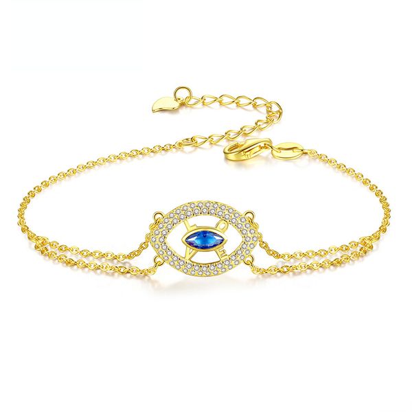 

bracelet for women evil eye turkish gold y2k love accessories bohemian jewelry 925 silver chain sapphire party gift sent free, Golden;silver