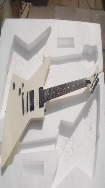 

white 6 strings james hetfield lefty electric guitar metallic team used custom left handedguitar rosewood fretboard backhand guit3319875