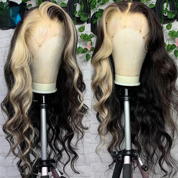

Peruvian 180Density Ash Blonde Lace Front Wigs For Women Colored Body Wave Lace Frontal Wig Pre Plucked Synthetic Cosplay Wig al, Natural color