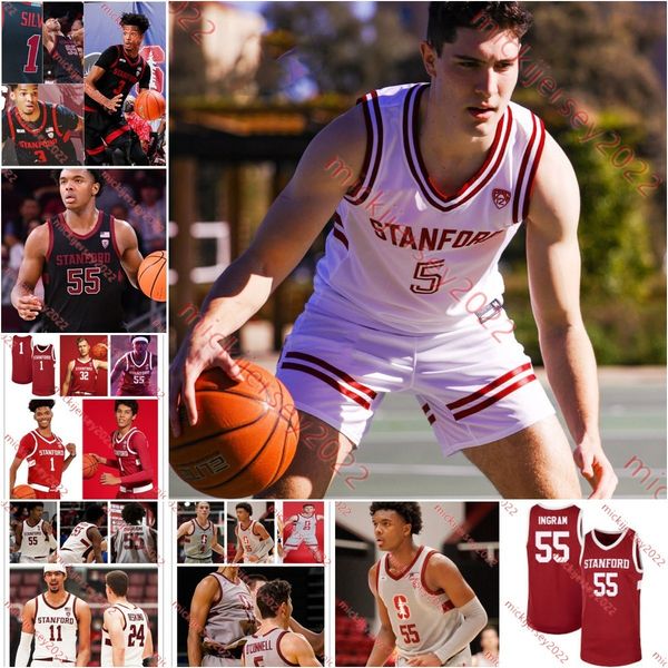 

harrison ingram stanford cardinal basketball jersey brook lopez ziaire williams anthony brown jaylen thompson max murrell mens custom stitch, Black