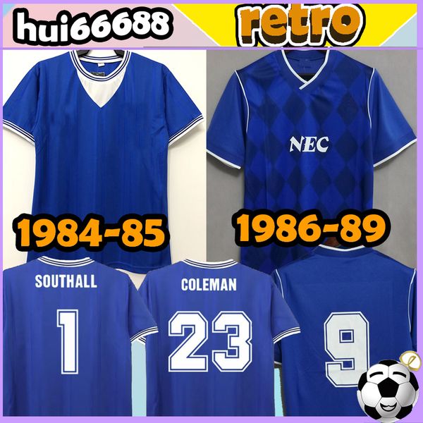 

1984 89 kanchelskis retro soccer jerseys southall coleman speed gascoigne branch ferguson southall 84 85 86 89 home men football shirts, Black;yellow