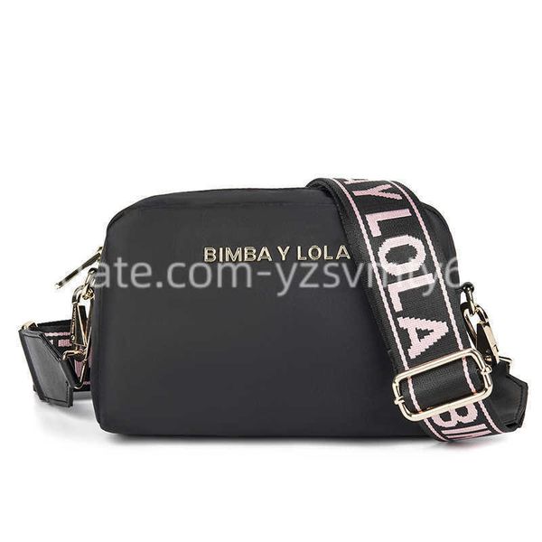 

letters strap bimba y camera bag men women shoulder crossbody bags waterproof hobo messenger purses designer handbags flap totes wallets, Black
