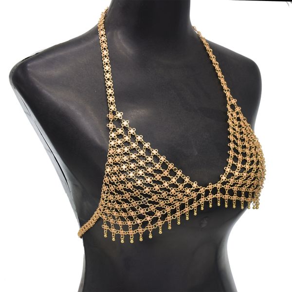

Home home clothing European and American fashion metal hollowed out bra body chain underwear chain