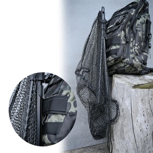 

fishing accessories with durable scoop brail net outdoor fishing auxiliary tools triangle net foldable with bag hanging buckle fashionable l