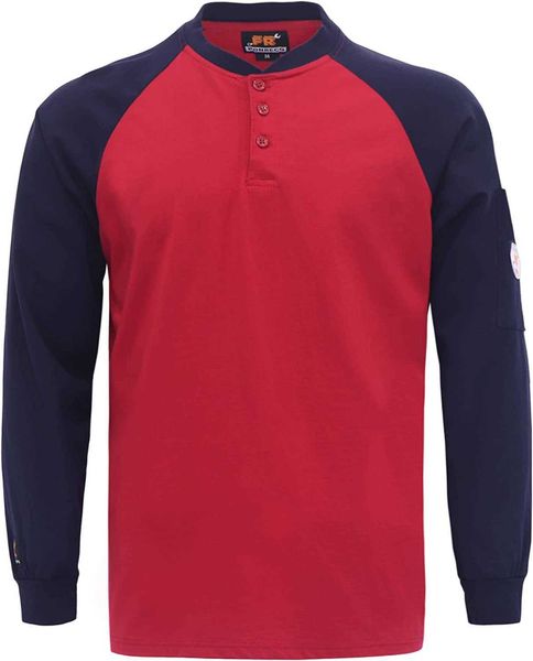 

konreco fr summer flame retardant 155.93 light weight and 198.44 grams cat2 henley shirt bqbq wffi, White;black