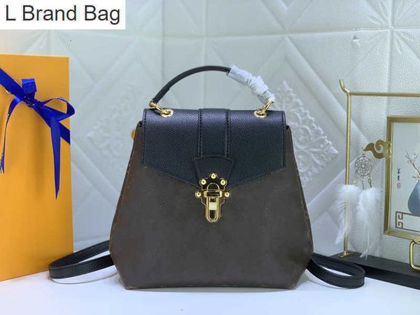 

l brand bag yy mini backpack style bags handbag damier flowers shoulder crossbody tote real leather female purse wallets backpacks lady wome, Black