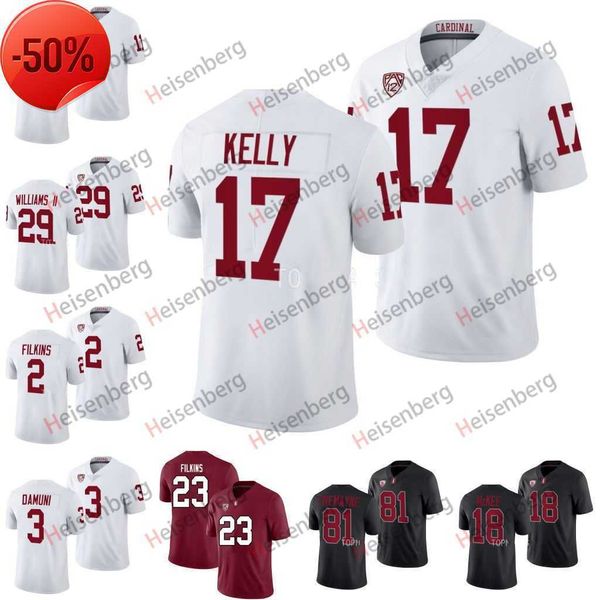 

17 quillan kelly stanford cardinal football jersey thunder keck terrian williams ii bryson tremayne tanner mckee ari patu kendall williamson, Black;red
