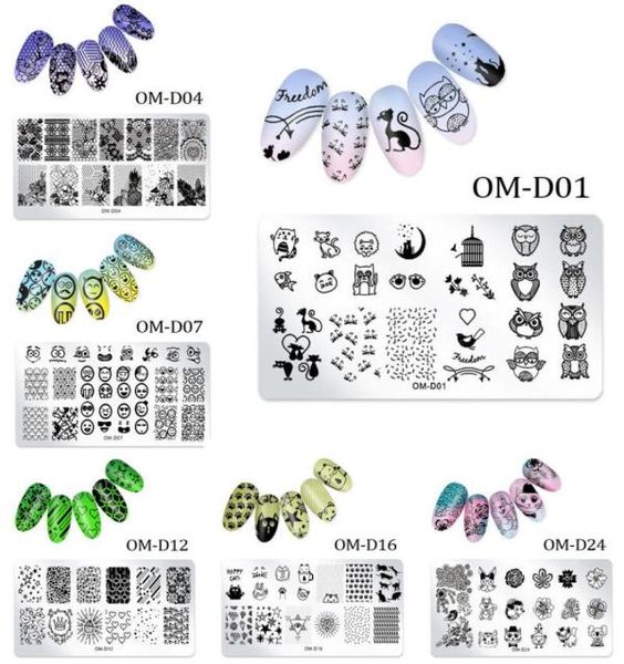 

124cm stamping plates templates for nails polish nail art design stencil manicure accessories and tools nap0046518997, White