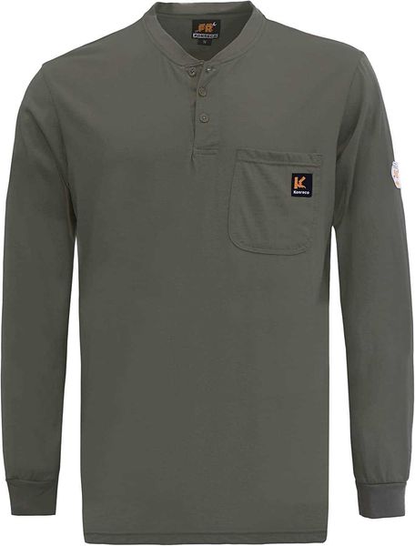 

konreco fr summer flame retardant 155.93 light weight and 198.44 grams cat2 henley shirt bqbq, White
