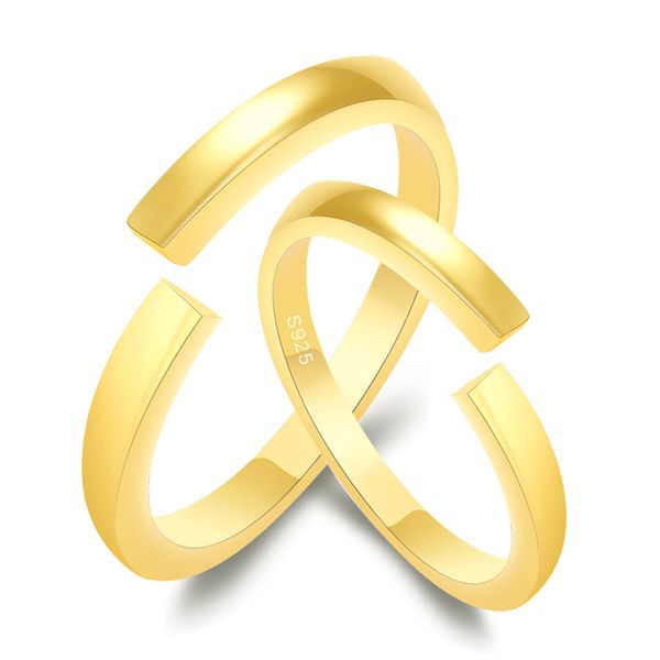 

classic 18k gold plated couple rings for men and women, Silver