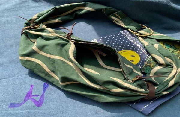 

backpack kapital bags men women vintage green corrugated shoulder bag8420101