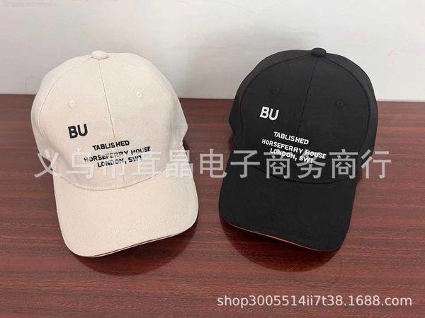 

designer luxury brand burbrery family b's new letter fashion trend cap star the same horse ferry motif cotton canvas baseball cap, Blue;gray
