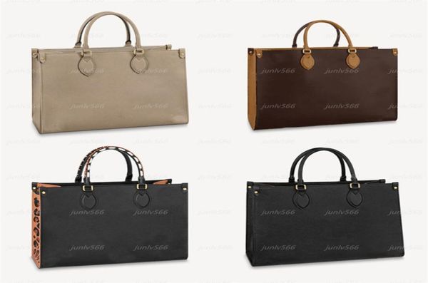 

5a onthego gm mm women tote shopping bag handbag purse genuine leather shoulderbag handles strap microfiber lining handbags5790098