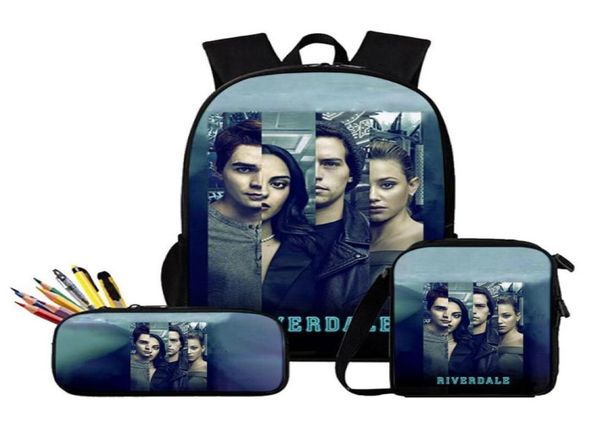 

riverdale season 5 teenager boys girls 3pcsset backpack schoolbag women men 3d fashion oxford waterproof bicycle3496316