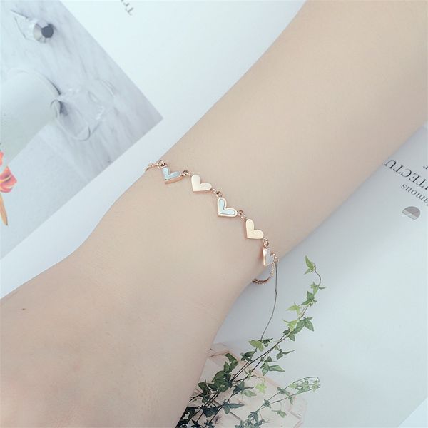 

classic brand white shell heart charm bracelet bangle for women gift, Golden;silver