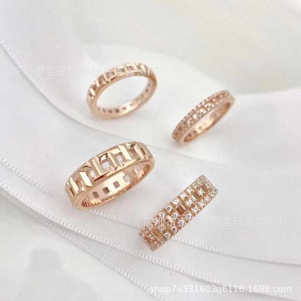 

designer tiffay double hollow sky star ring 925 sterling silver plated 18k gold classic wide and narrow edition versatile couple