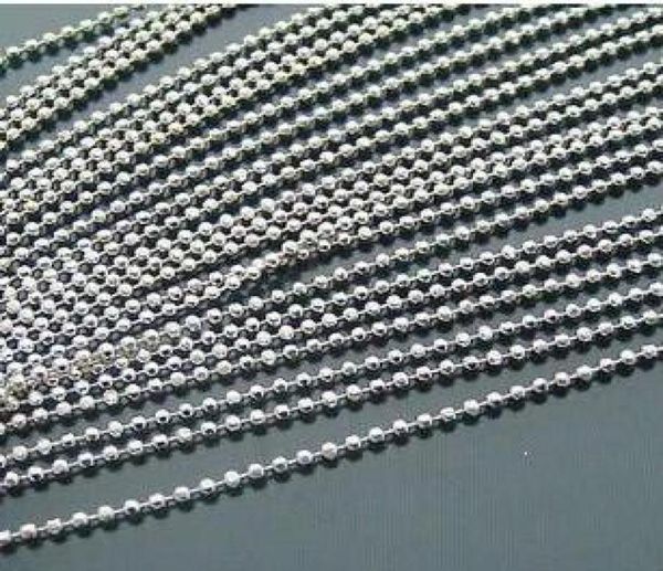 

100pcs common dog tag ball chain necklaces 2 4mm55cm bead ball stainless bead chain tb1 8360264, Silver