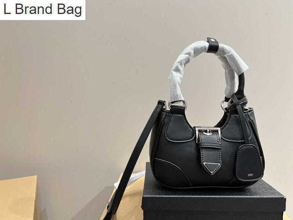 

l brand bag woman re-edition 2000 soft genuine leather chain bags designer bags luxury triangle handbag hobo lady nylon crossbody bag fashio, Black