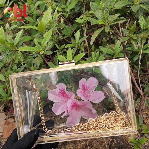 

fashion style clutch evening bag womens transparent dinner chain shoulder messenger