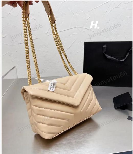 

luxury designer handbag women shoulder bag chain clamshell messenger bags loulou vshaped seam genuine leather crossbody bag ladie8407134