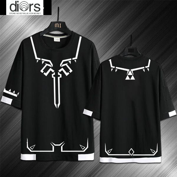 

game zelda legend of the wilderness salink summer mens women loose tees fashion brands man s casual vlones shirt luxurys clothing street t, White