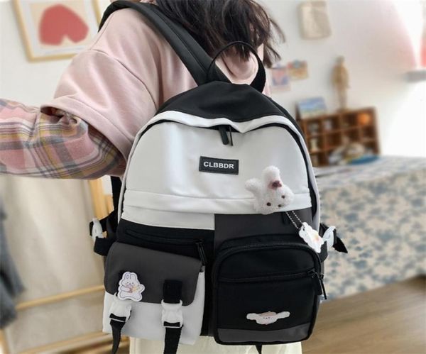 

backpack kawaii girl harajuku women waterproof school bag college student nylon cute book female trendy fashion 2208274164245