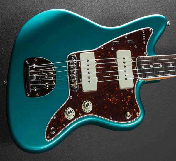 

1959 jazzmaster journeyman metallic green electric guitar wide lollar pickups alder body red pearl pickguard vintage tuners3642469